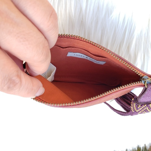 Lucky Brand Beaded Pom Pom Metallic Small Pouch - Picture 5 of 7